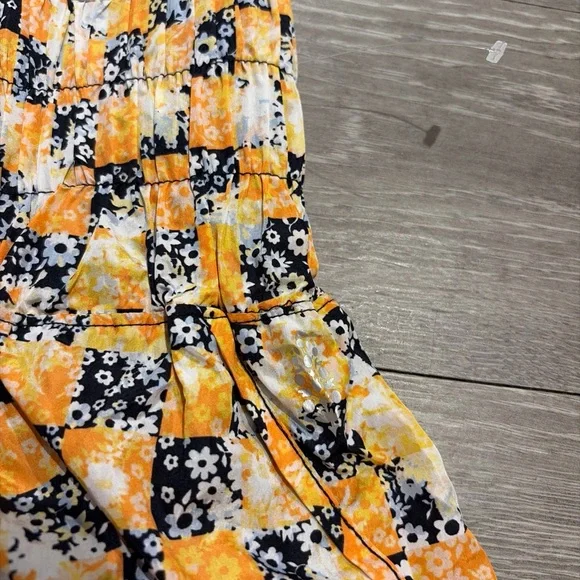 FP Movement by Free People High Waist Checkered Shorts - Yellow and Black - Picture 2 of 6